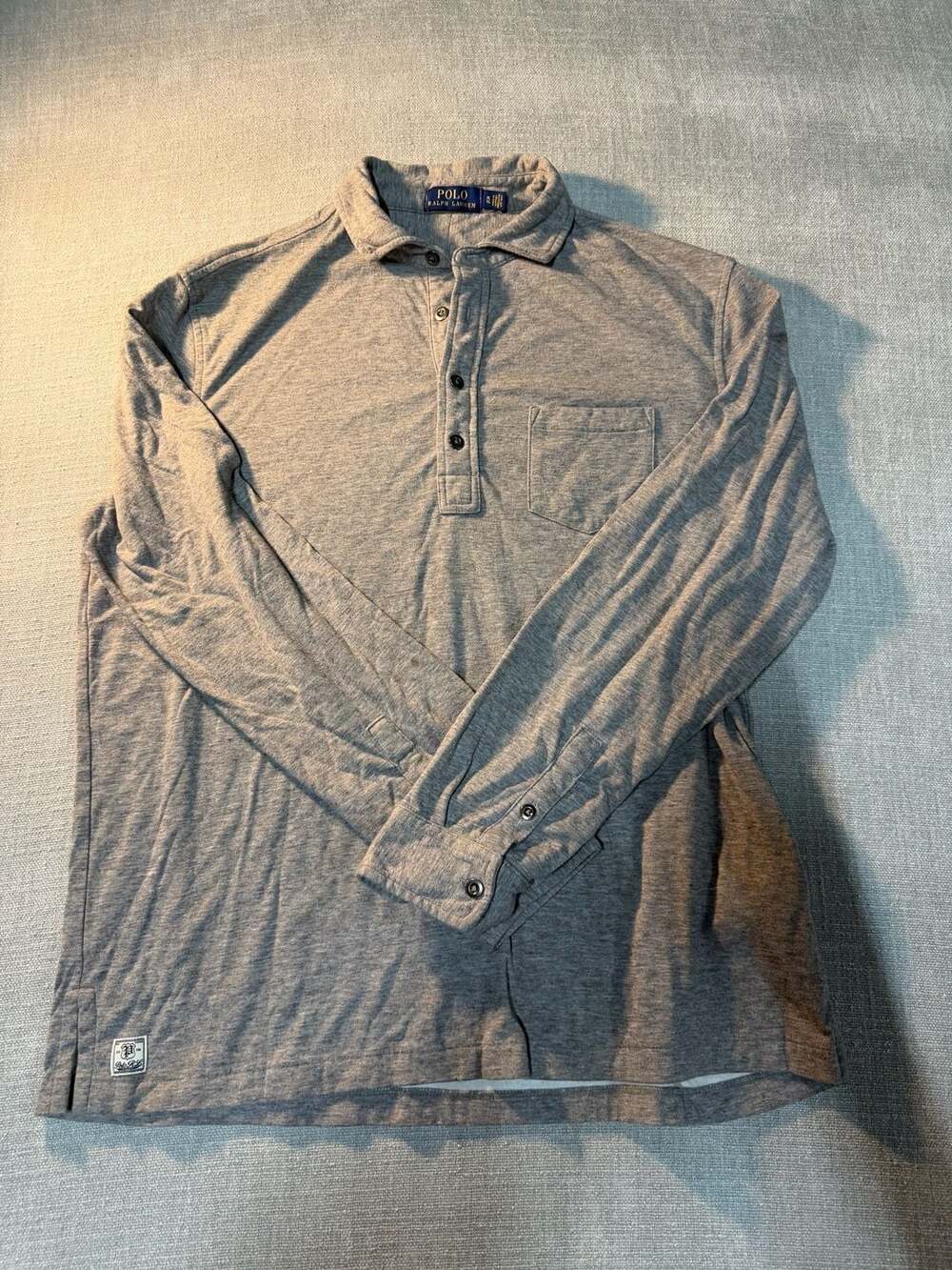 Polo Ralph Lauren Long Sleeve Henley Shirt Gray Size XL